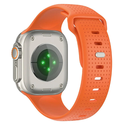Fluorubber Strap for Apple Watch Ultra 3 2 1 49mm / Series 11 10 46mm / 9 8 7 45mm / SE3 SE2 SE 6 5 4 44mm / 3 2 1 42mm Dotted Watch Band - Orange - 1