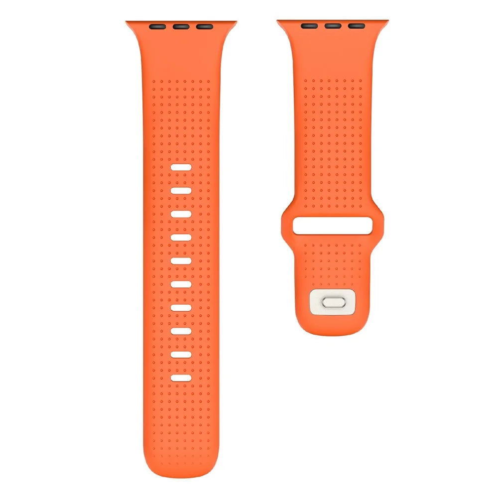 Fluorubber Strap for Apple Watch Ultra 3 2 1 49mm / Series 11 10 46mm / 9 8 7 45mm / SE3 SE2 SE 6 5 4 44mm / 3 2 1 42mm Dotted Watch Band - Orange - 3