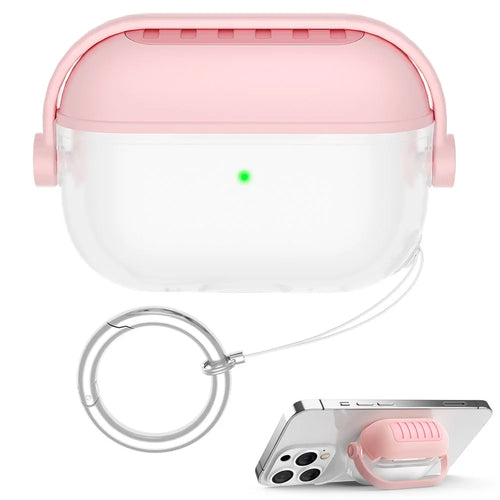AHASTYLE WG174 For AirPods Pro 3 Silicone Earphone Case Transparent Separable Protective Cover - Pink - 1