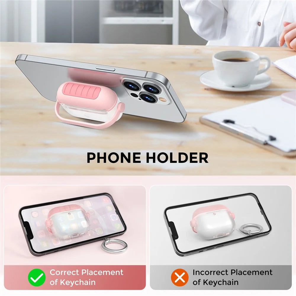 AHASTYLE WG174 For AirPods Pro 3 Silicone Earphone Case Transparent Separable Protective Cover - Pink - 3