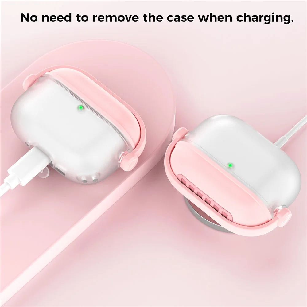 AHASTYLE WG174 For AirPods Pro 3 Silicone Earphone Case Transparent Separable Protective Cover - Pink - 4
