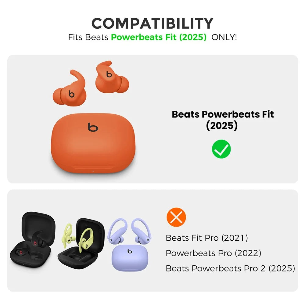 AHASTYLE WG189 For Beats Powerbeats Fit (2025) Silicone Case Integrated Earphone Protective Cover with Carabiner - Black - 6