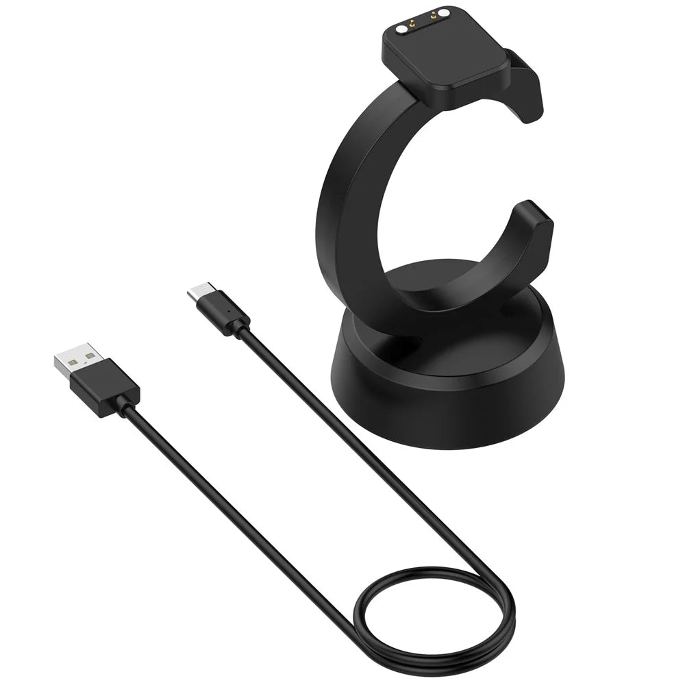 For Cosmo JrTrack 5 / 4 / 3 / 2 / JrTrack / Xplora XG02 Charging Dock Kids Smartwatch C-Shape Charging Stand with Cable - Black - 3