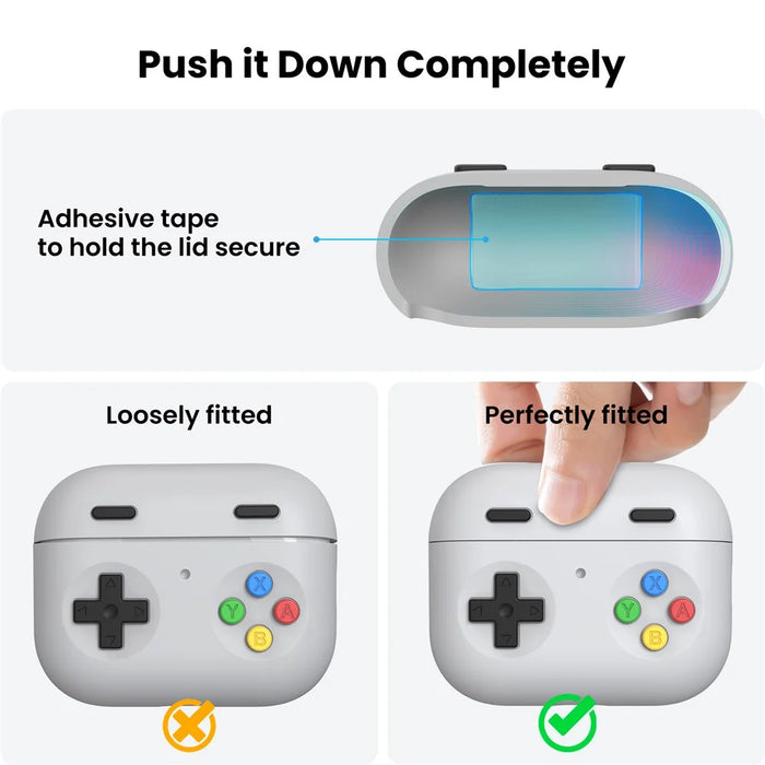 AHASTYLE DD13 For AirPods Pro 3 Silicone Case Game Controller Design Split Protective Cover with Hook - Grey - 3