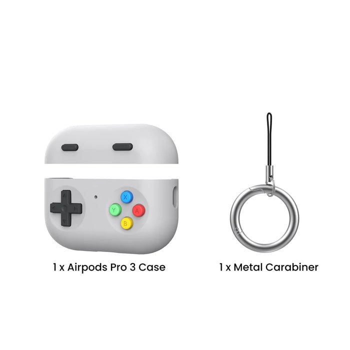 AHASTYLE DD13 For AirPods Pro 3 Silicone Case Game Controller Design Split Protective Cover with Hook - Grey - 6