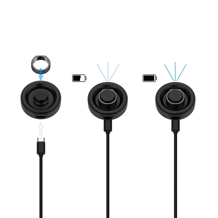 XY-152 For Oura Ring Gen 3, Size 9 Wireless Charging Case with USB Cable Smart Ring Portable Charger - Black - 3