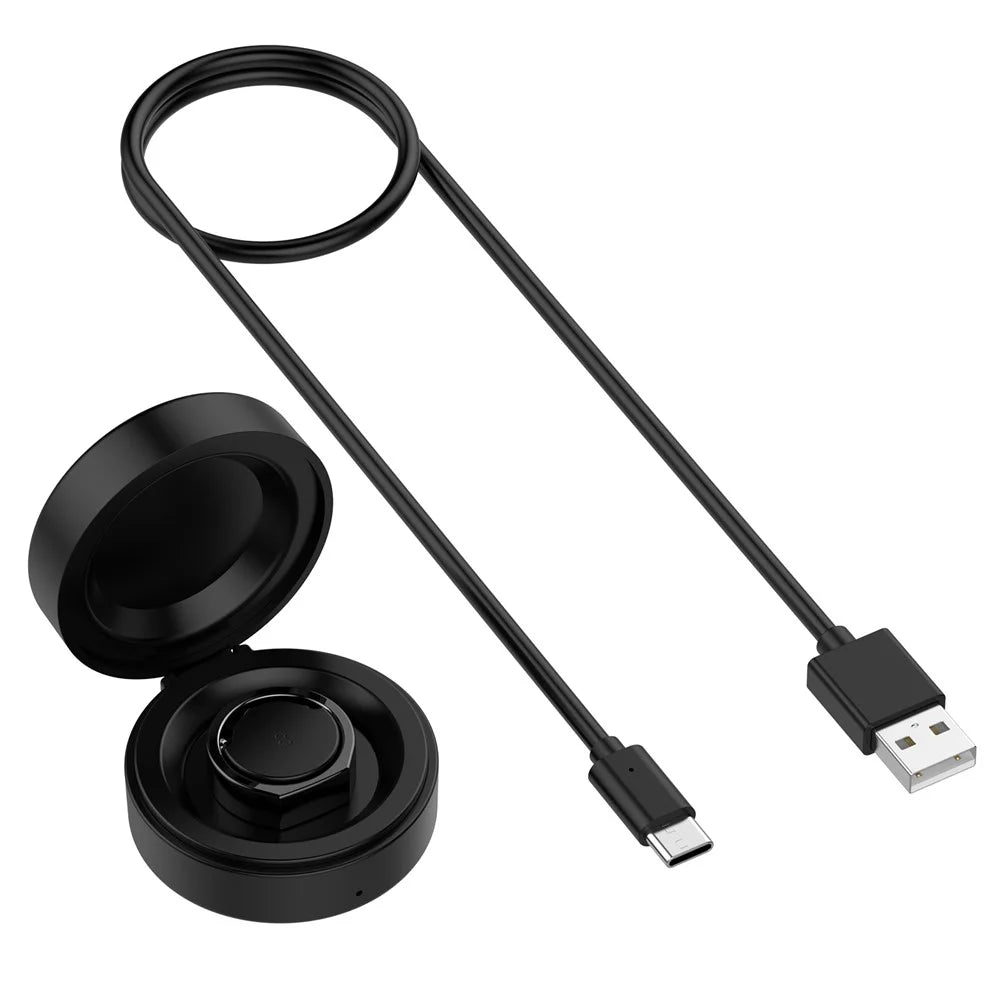 XY-152 For Oura Ring Gen 3, Size 11 Wireless Charging Case with USB Cable Smart Ring Portable Charger - Black - 1