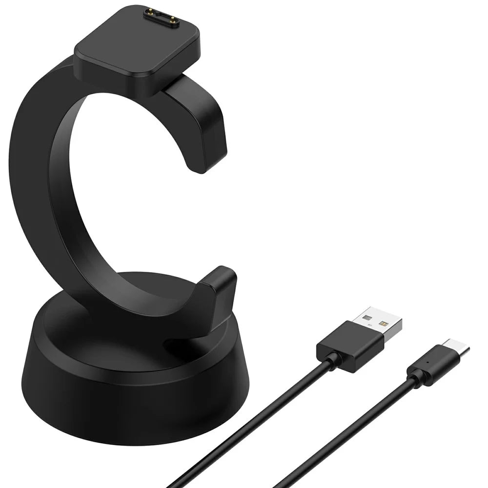 For Xplora X6 Play  /  X6 Pro Charging Dock Kids Smartwatch C-Shape Charging Stand with Cable - Black - 1