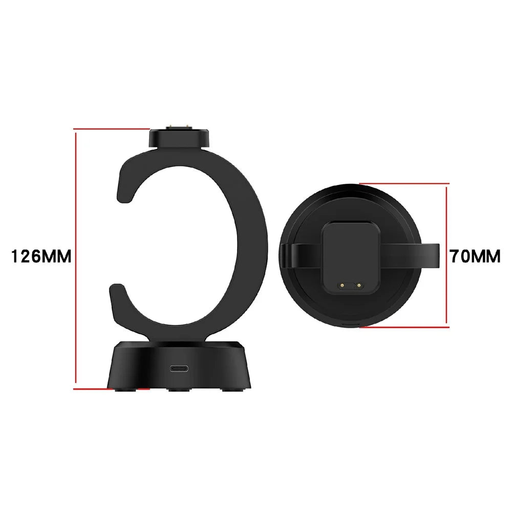 For Xplora X6 Play  /  X6 Pro Charging Dock Kids Smartwatch C-Shape Charging Stand with Cable - Black - 6