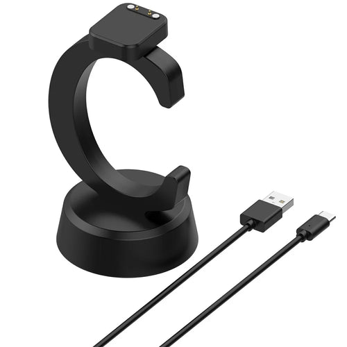 For Cosmo JrTrack 5  /  4  /  3  /  2  /  JrTrack  /  Xplora XG02 Charging Dock Kids Smartwatch C-Shape Charging Stand with Cable - Black - 1
