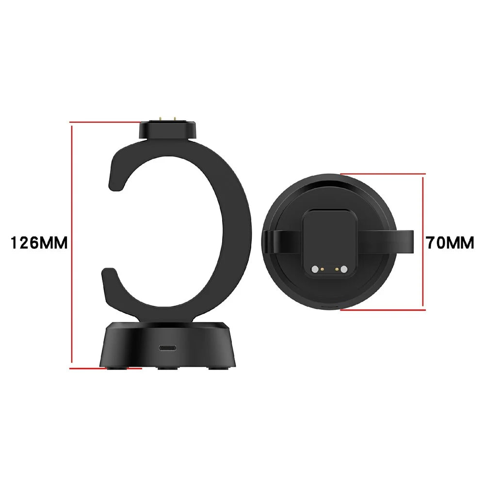 For Cosmo JrTrack 5  /  4  /  3  /  2  /  JrTrack  /  Xplora XG02 Charging Dock Kids Smartwatch C-Shape Charging Stand with Cable - Black - 6