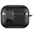 For AirPods Pro 3 Case Foldable Stand Electroplated Litchi Texture TPU PC Earbuds Cover with Switch  /  Carabiner - Black - 3