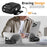 For AirPods Pro 3 Case Foldable Stand Electroplated Litchi Texture TPU PC Earbuds Cover with Switch  /  Carabiner - Black - 4