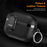 For AirPods Pro 3 Case Foldable Stand Electroplated Litchi Texture TPU PC Earbuds Cover with Switch  /  Carabiner - Black - 6