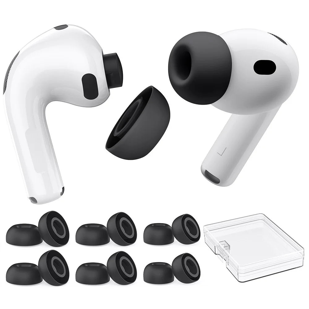 AHASTYLE WG187 6 Pairs For AirPods Pro 3 Silicone Ear Tips Soft Flexible Premium Noise Control Earphone Caps - Black - 1