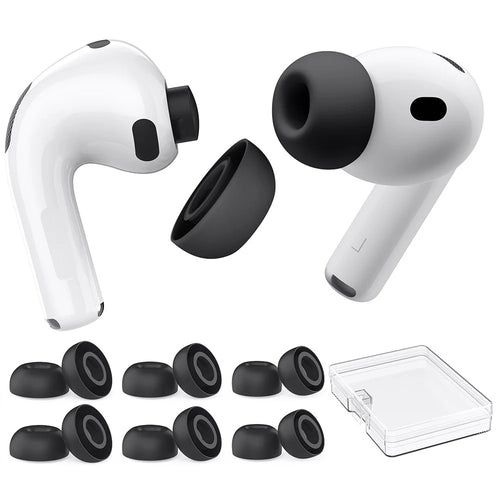AHASTYLE WG187 6 Pairs For AirPods Pro 3 Silicone Ear Tips Soft Flexible Premium Noise Control Earphone Caps - Black - 1