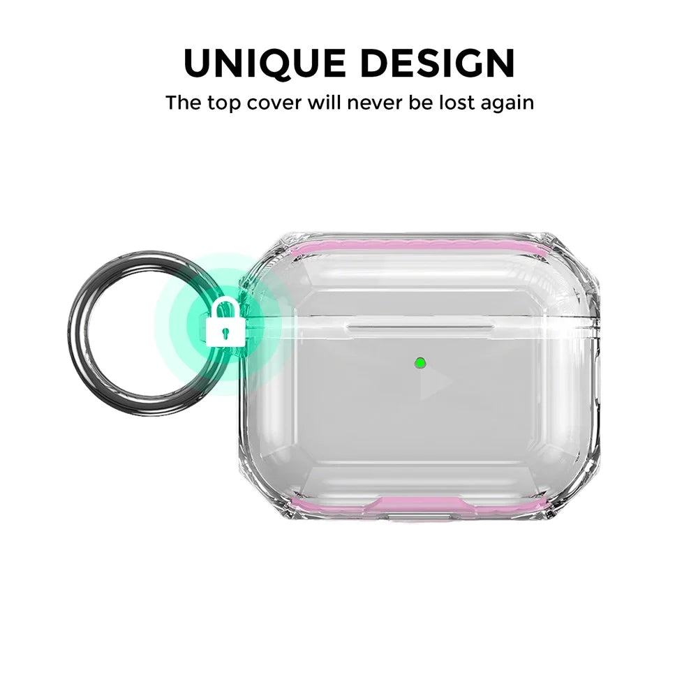 AHASTYLE WG165-Pro3 For AirPods Pro 3 Case Dual Color TPU Earphone Cover with Carabiner - Black - 5