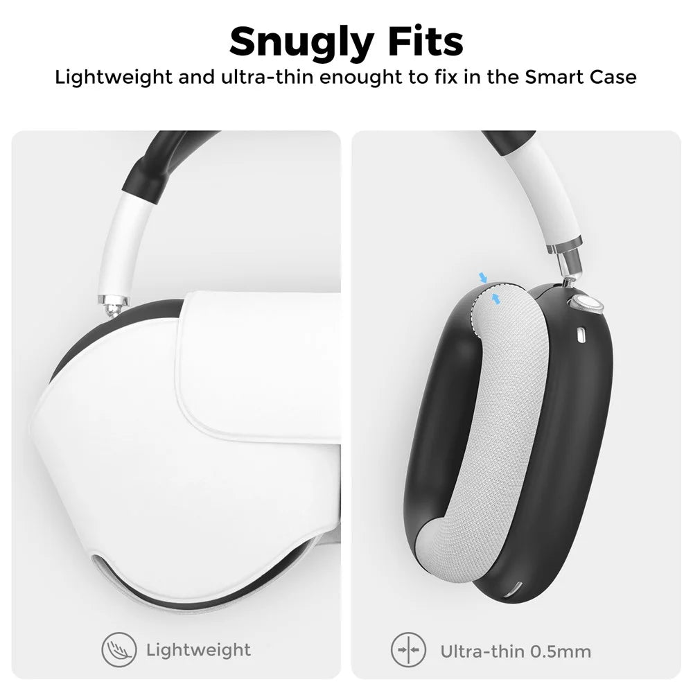 AHASTYLE WG135 For AirPods Max 4 in 1 Silicone Case Set Headband Pad Headband Cover Earpad Covers Ear Cups Covers - Black - 5