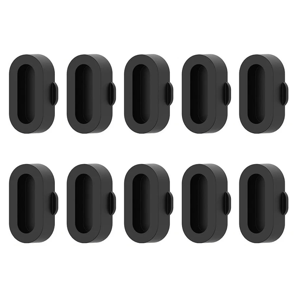 10Pcs Silicone Dust Plug for Garmin Venu 4 45mm  /  41mm  /  Bounce 2  /  Venu X1 Smart Watch Charging Port Dust Cover - Black - 1