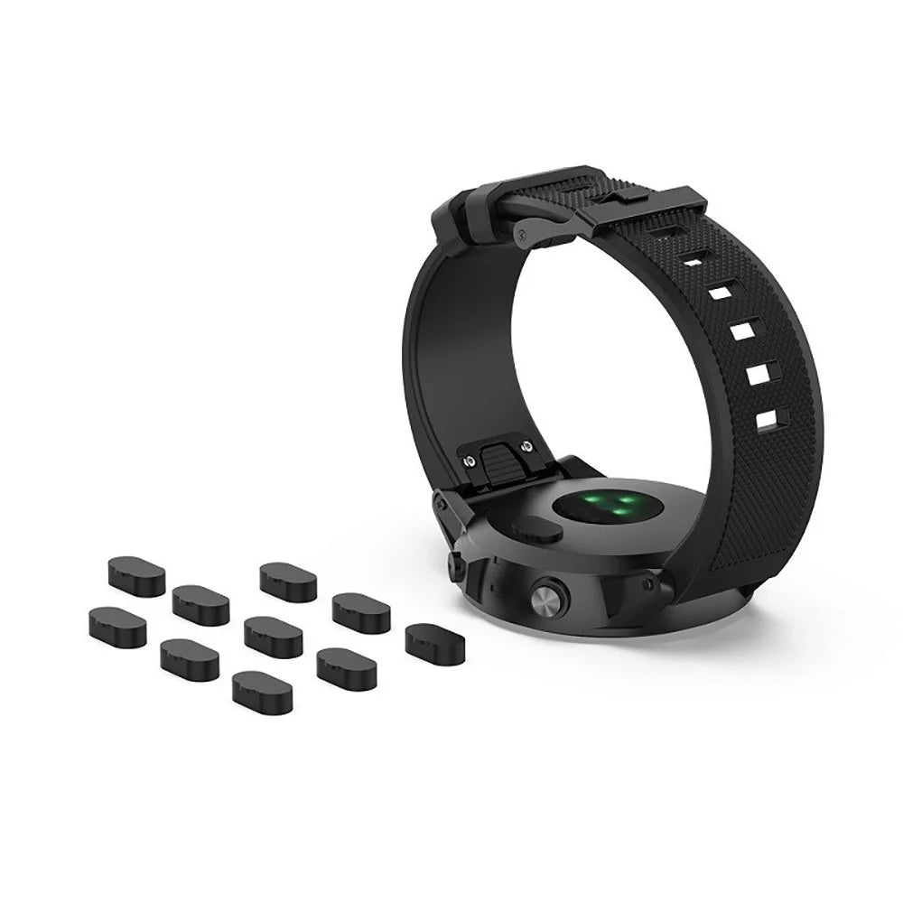 10Pcs Silicone Dust Plug for Garmin Venu 4 45mm  /  41mm  /  Bounce 2  /  Venu X1 Smart Watch Charging Port Dust Cover - Black - 3