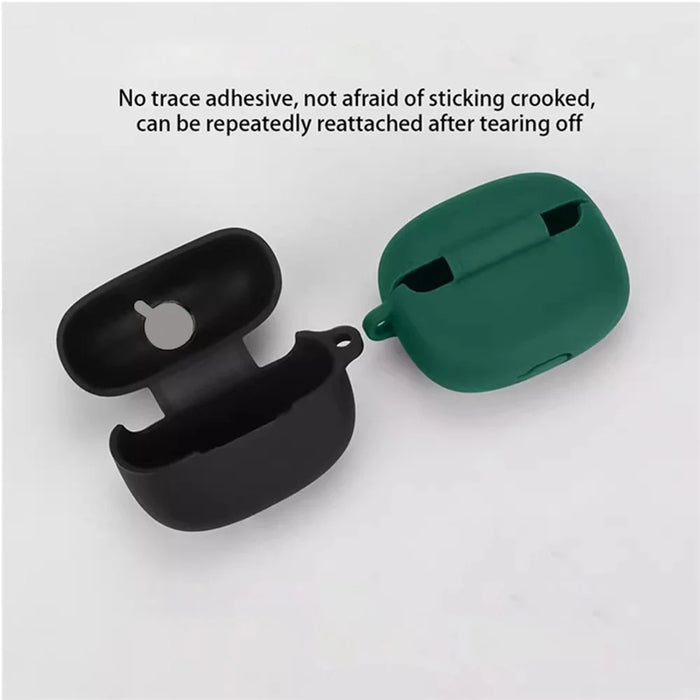 For Xiaomi Redmi Buds 8 Pro Silicone Case Wireless Earbuds Protective Cover with Anti-Lost Buckle - Dark Blue - 6