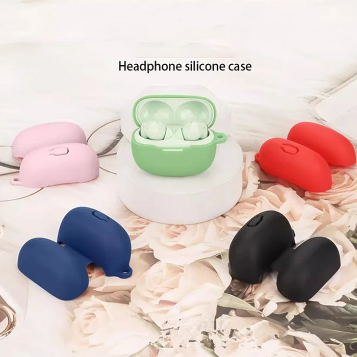 For Xiaomi Redmi Buds 8 Pro Silicone Case Wireless Earbuds Protective Cover with Anti-Lost Buckle - Dark Blue - 7