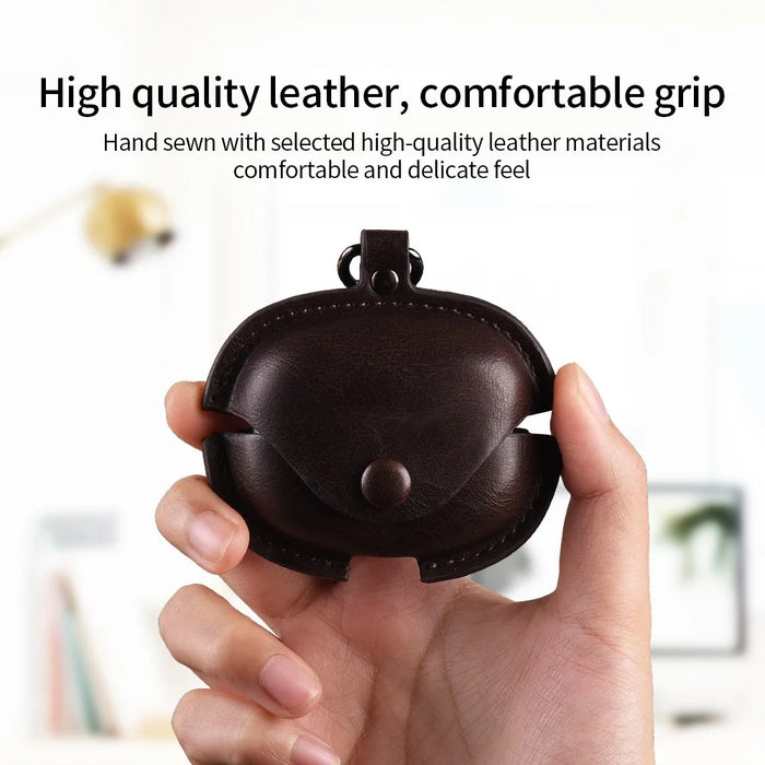 For Xiaomi Redmi Buds 8 Pro Earphone Case Business Leather + PC Protective Cover - Brown - 5