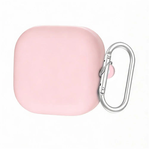 For Samsung Galaxy Buds4 / Buds4 Pro Liquid Silicone Case Earphone Protective Cover with Carabiner - Pink - 1