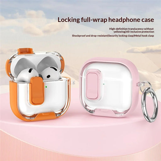 For Apple AirPods Pro 3 Case Phone Stand Holder TPU + PC Earphone Cover with Hanging Buckle - Black - 2
