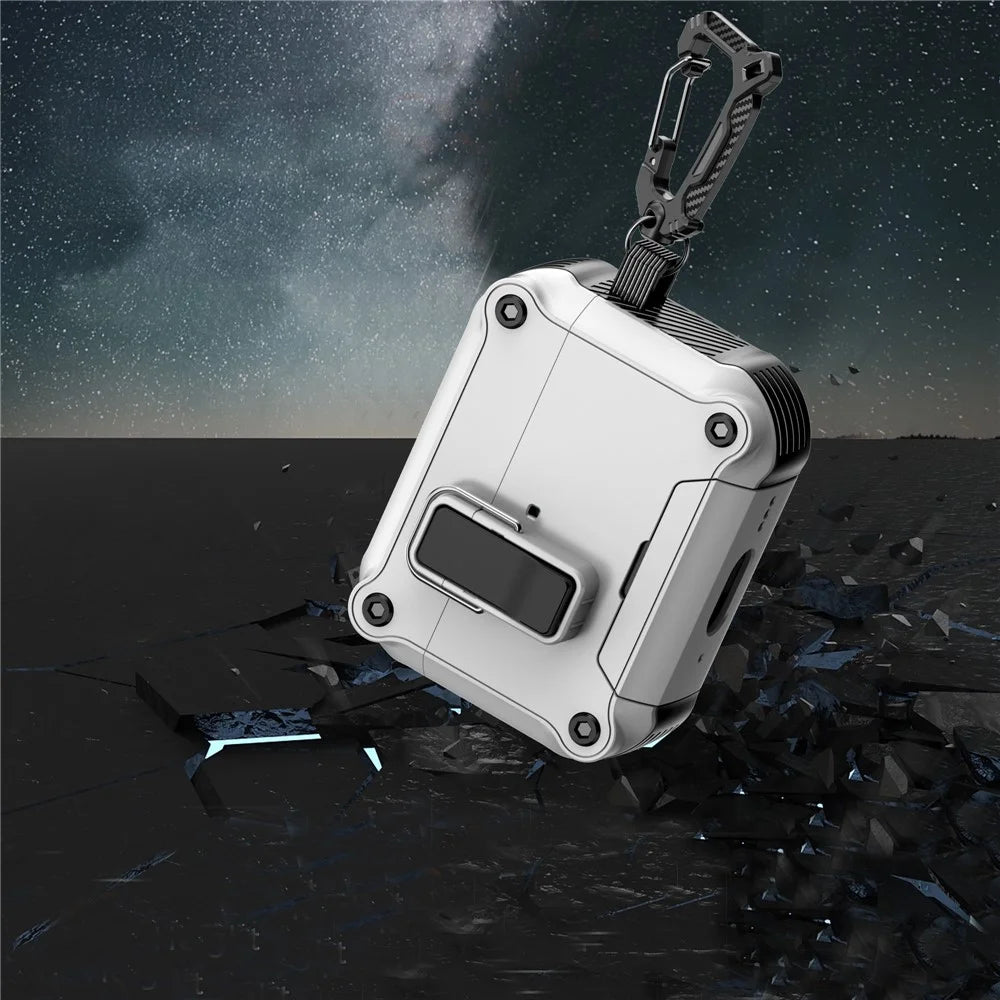 For AirPods Pro 3 Earphone Case with Lock Phone Stand Magnetic Automatic Lock Cover - White - 7