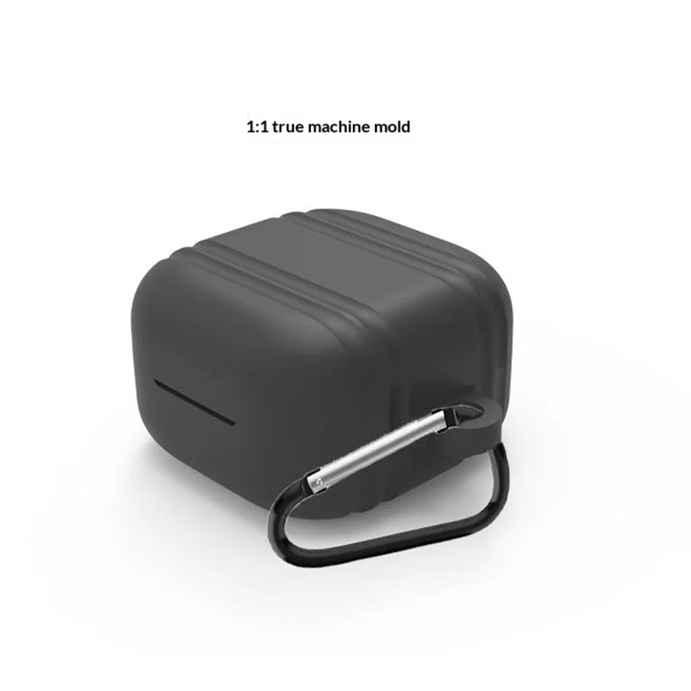 For Samsung Galaxy Buds4 / Buds4 Pro Silicone Case Earphone Protective Cover with Carabiner - Black - 2