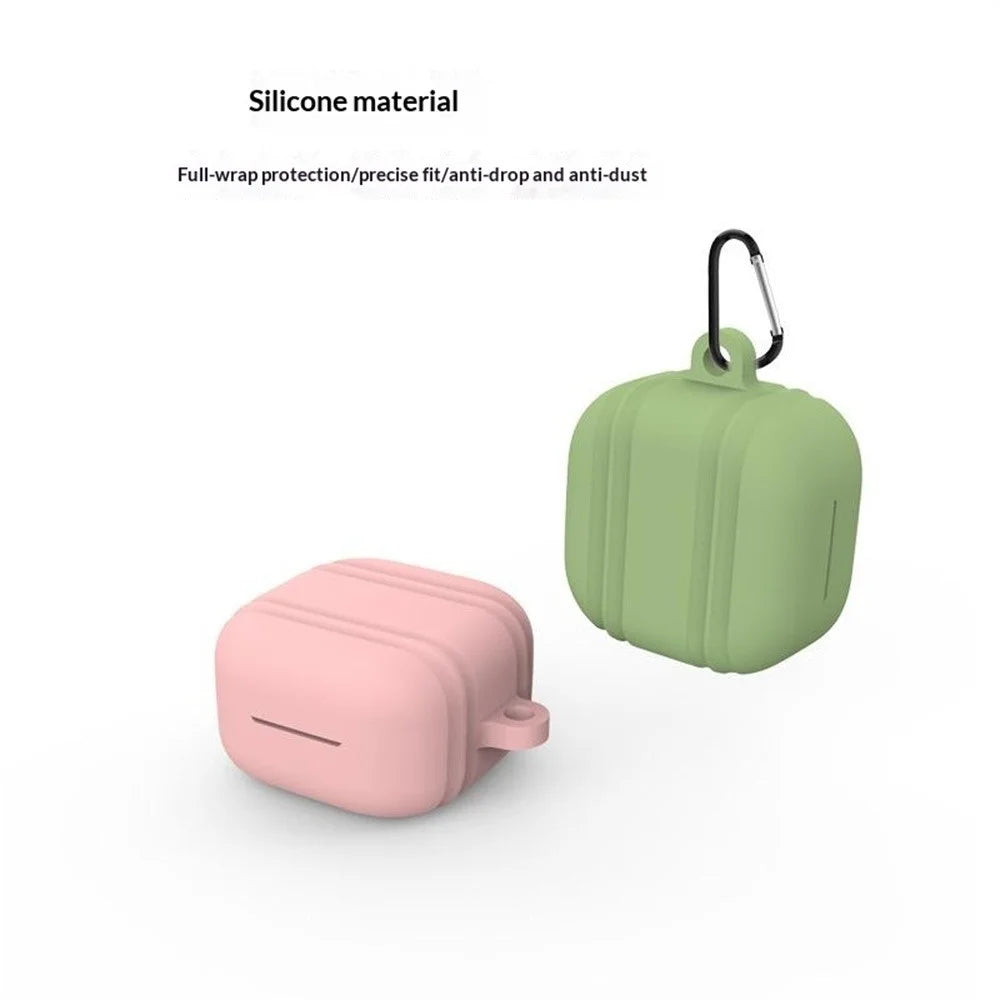 For Samsung Galaxy Buds4 / Buds4 Pro Silicone Case Earphone Protective Cover with Carabiner - Black - 3