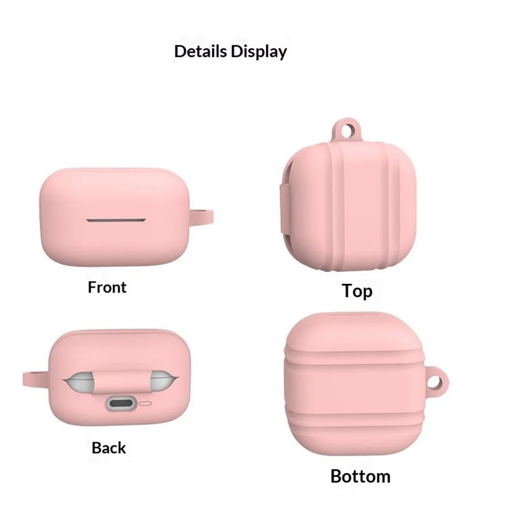For Samsung Galaxy Buds4 / Buds4 Pro Silicone Case Earphone Protective Cover with Carabiner - Black - 4