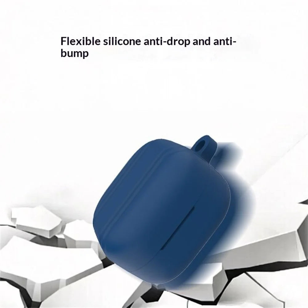 For Samsung Galaxy Buds4 / Buds4 Pro Silicone Case Earphone Protective Cover with Carabiner - Black - 5
