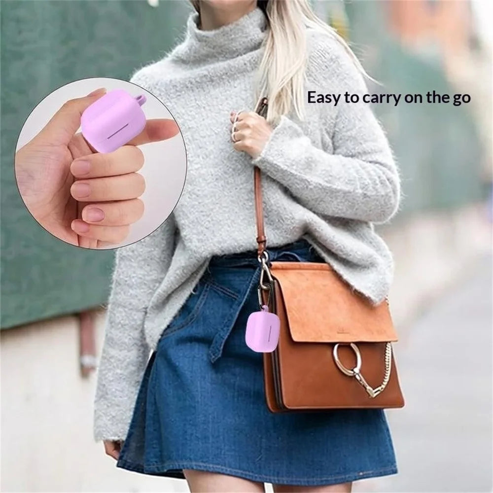 For Samsung Galaxy Buds4 / Buds4 Pro Silicone Case Earphone Protective Cover with Carabiner - Black - 7
