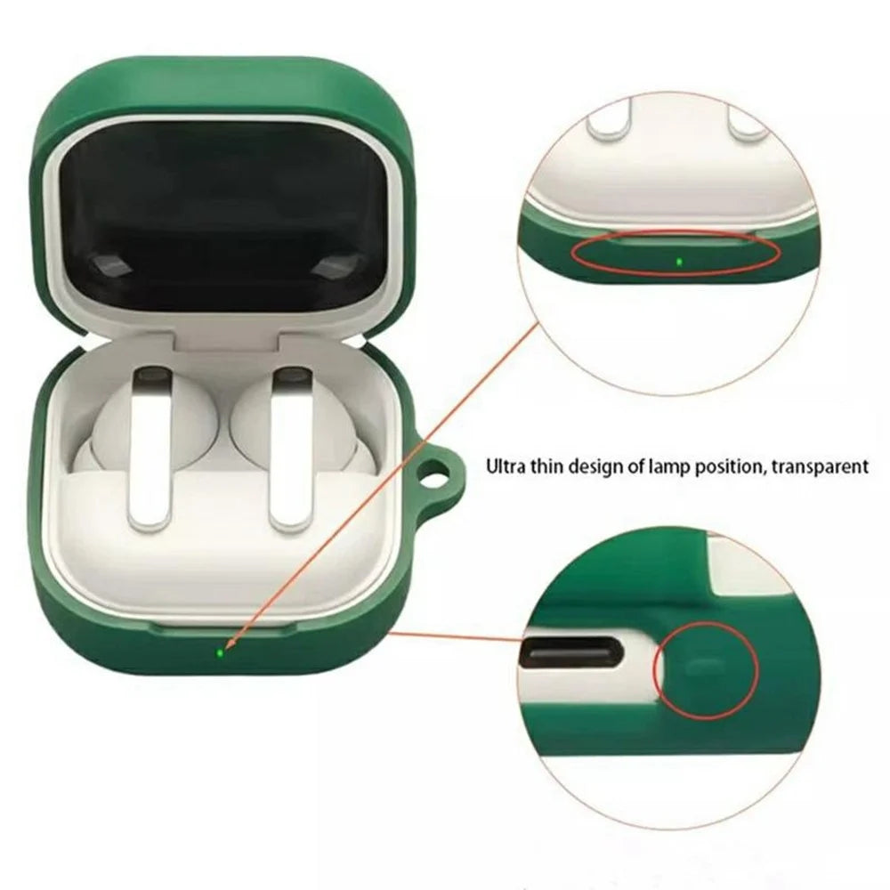 For Samsung Galaxy Buds4 / Buds4 Pro Silicone Case Wireless Earbuds Protective Cover with Anti-Lost Buckle - Blackish Green - 5