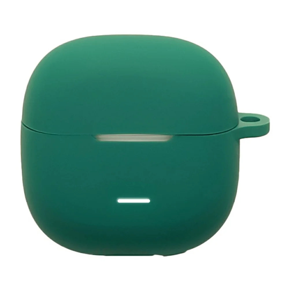 For Xiaomi Redmi Buds 8 Active Silicone Case Wireless Earbuds Protective Cover with Anti-Lost Buckle - Blackish Green - 1