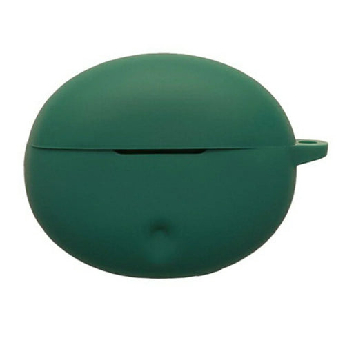For Oppo Enco Air5 Pro Silicone Case Wireless Earbuds Protective Cover with Anti-Lost Buckle - Blackish Green - 1