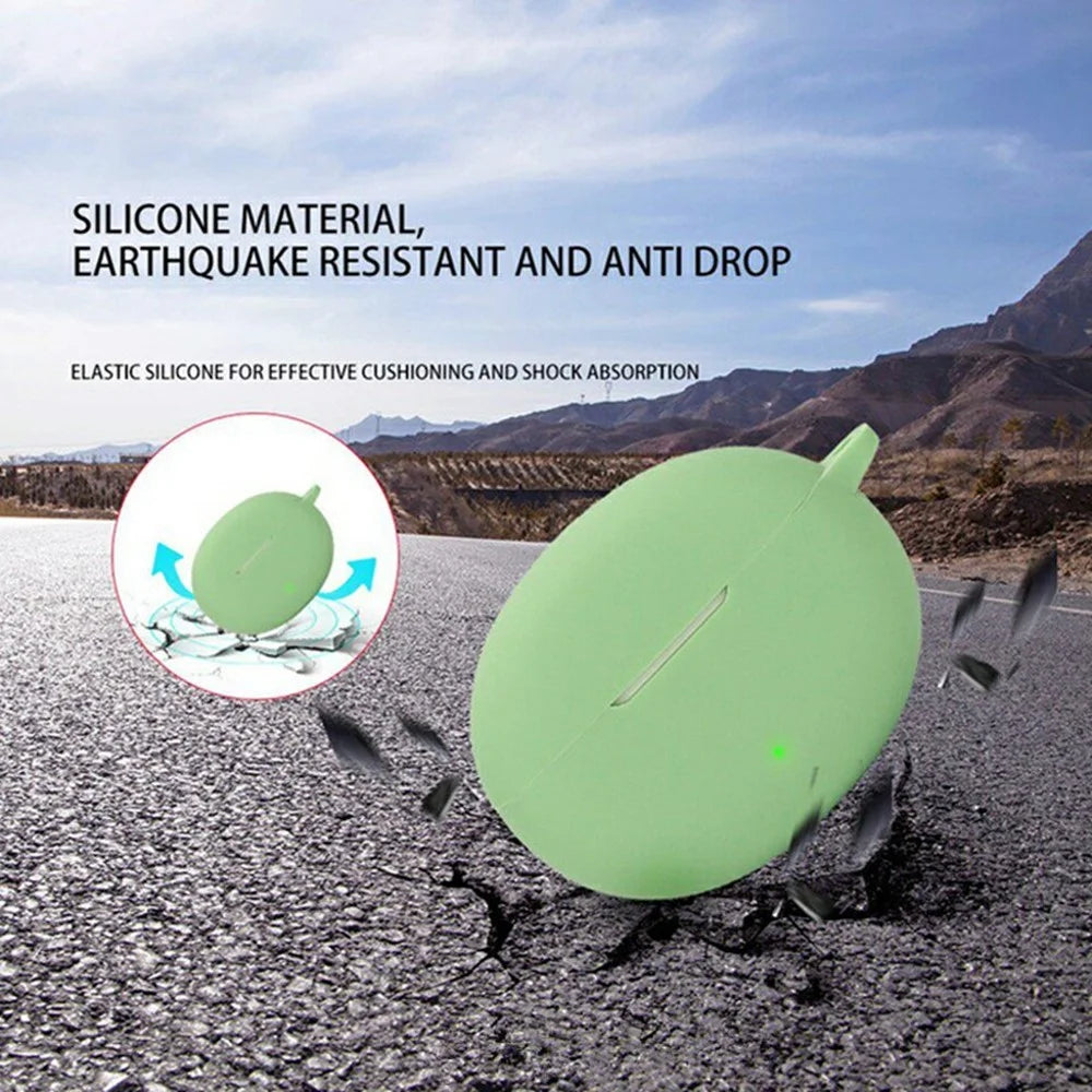 For Oppo Enco Air4 Silicone Case Wireless Earbuds Protective Cover with Anti-Lost Buckle - Matcha Green - 4