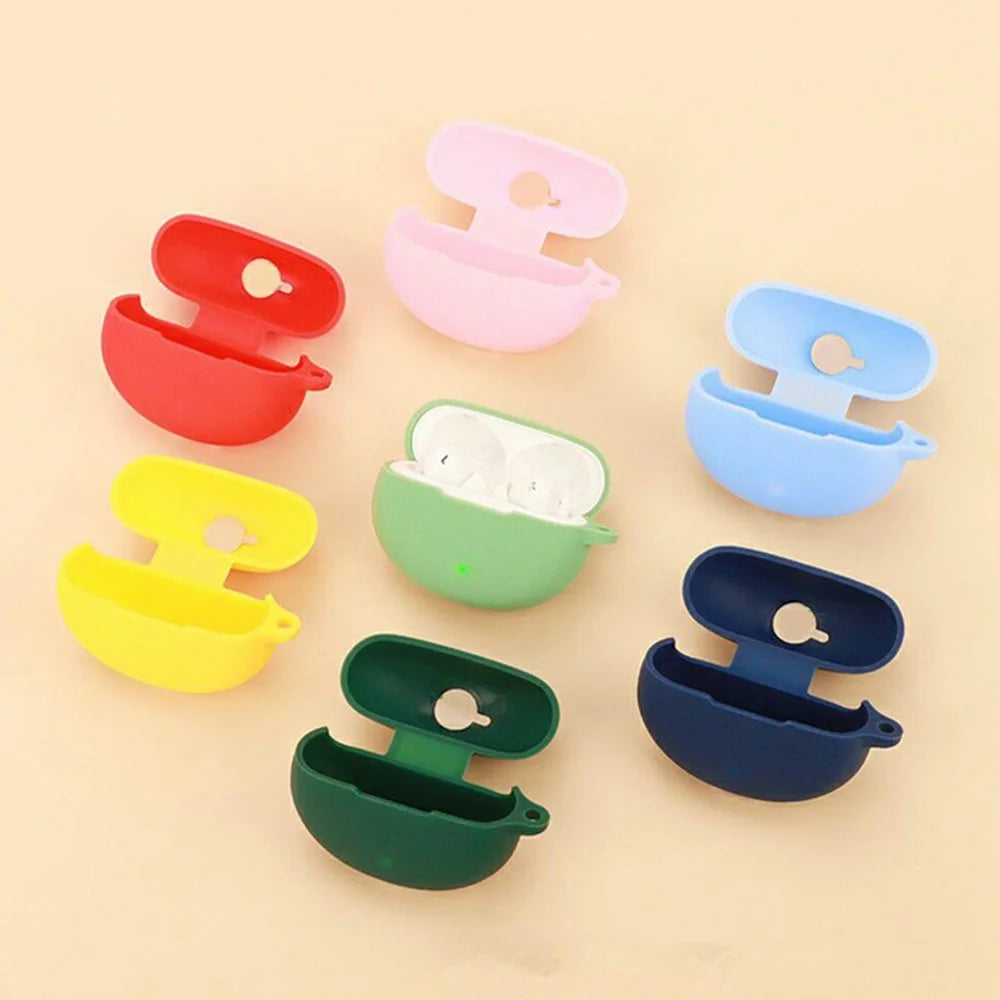 For Oppo Enco Air4 Silicone Case Wireless Earbuds Protective Cover with Anti-Lost Buckle - Matcha Green - 7