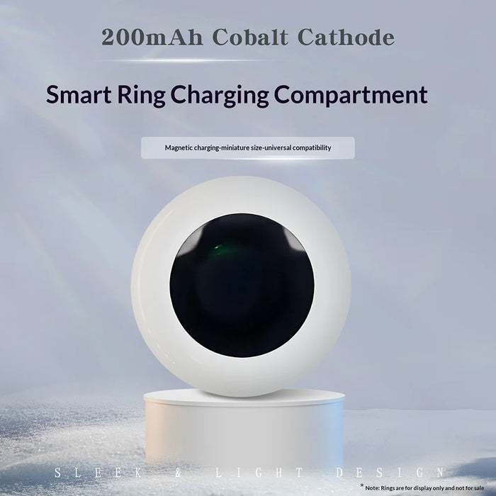 For RingConn R11 / R09 / R08 Smart Ring Charging Case 200mAh Magnetic Charging Box with 50cm Type-C Cable - White - 3