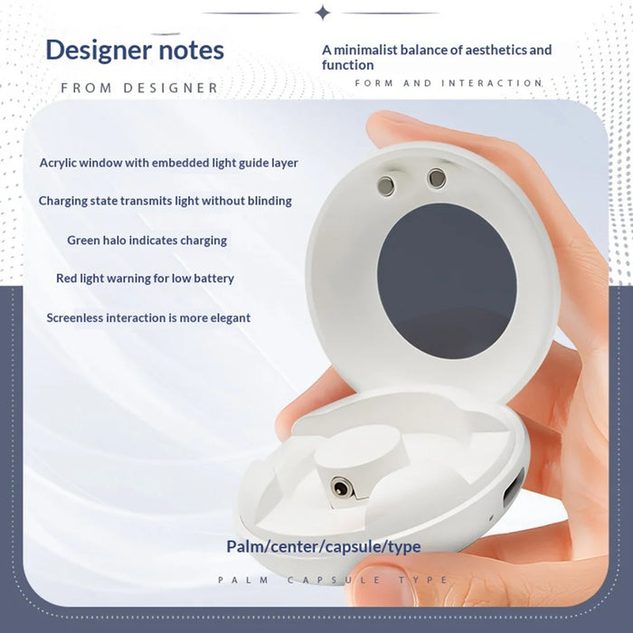 For RingConn R11 / R09 / R08 Smart Ring Charging Case 200mAh Magnetic Charging Box with 50cm Type-C Cable - White - 4
