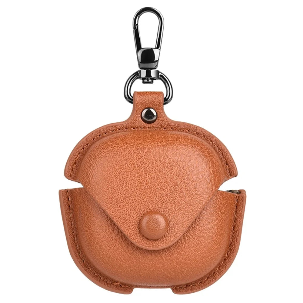 For Samsung Galaxy Buds4 / Buds4 Pro Earphone Case Business Leather + PC Protective Cover - Brown - 1