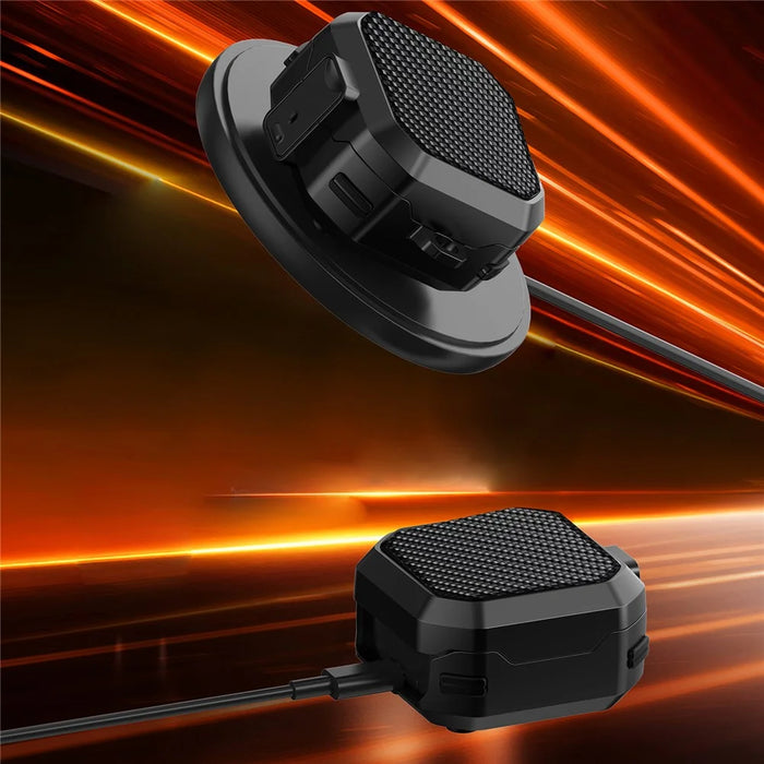 For Samsung Galaxy Buds4 / Buds4 Pro Carbon Fiber Texture Armor Protective Case PC + TPU Shockproof Cover with Carabiner - Black - 5