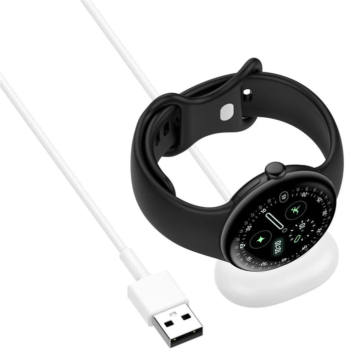 For Google Pixel Watch 4 45mm / 41mm USB-A Magnetic Watch Charger with 1m Charging Cable - White - 2