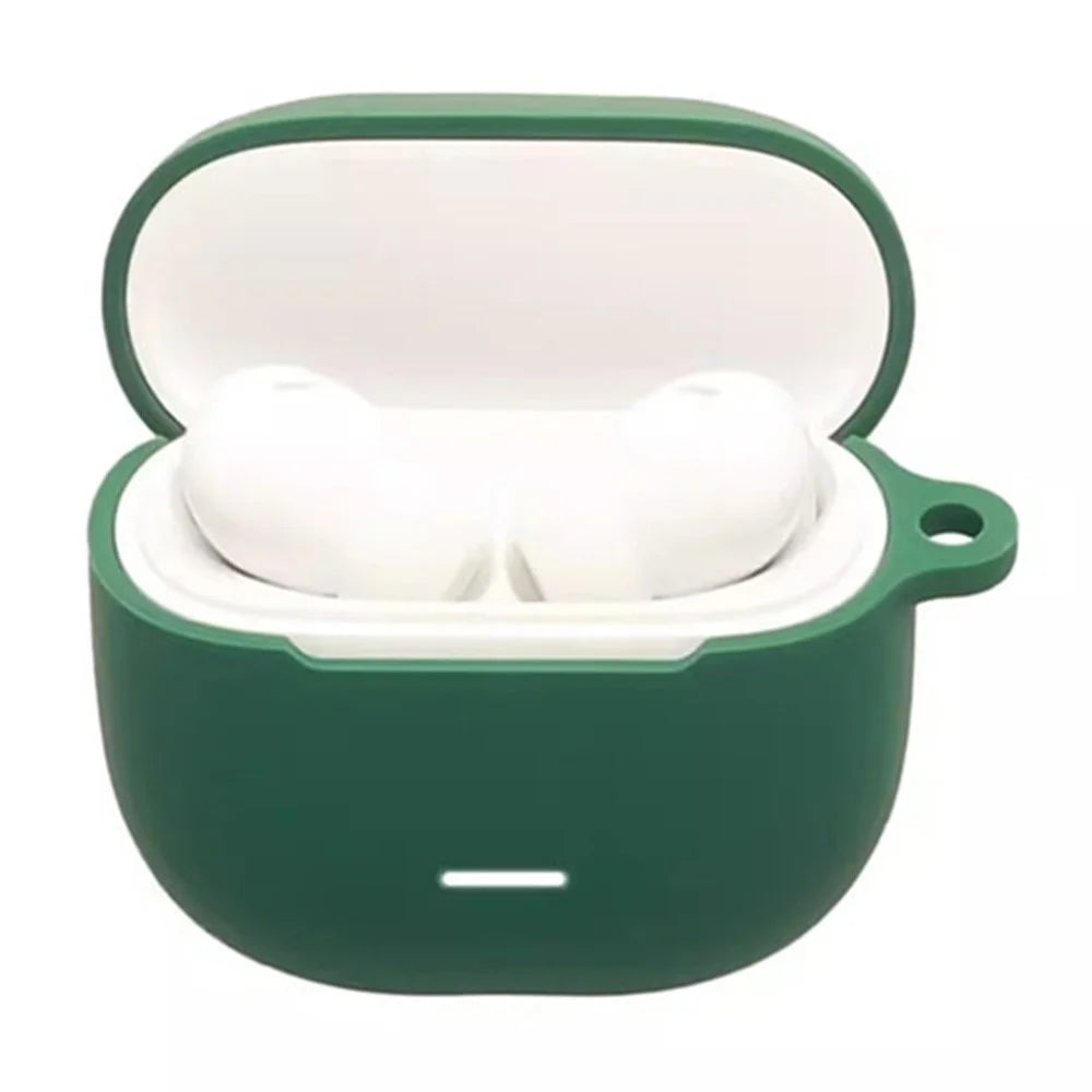 For Xiaomi Redmi Buds 8 Lite Silicone Case Wireless Earbuds Protective Cover with Anti-Lost Buckle - Blackish Green - 2