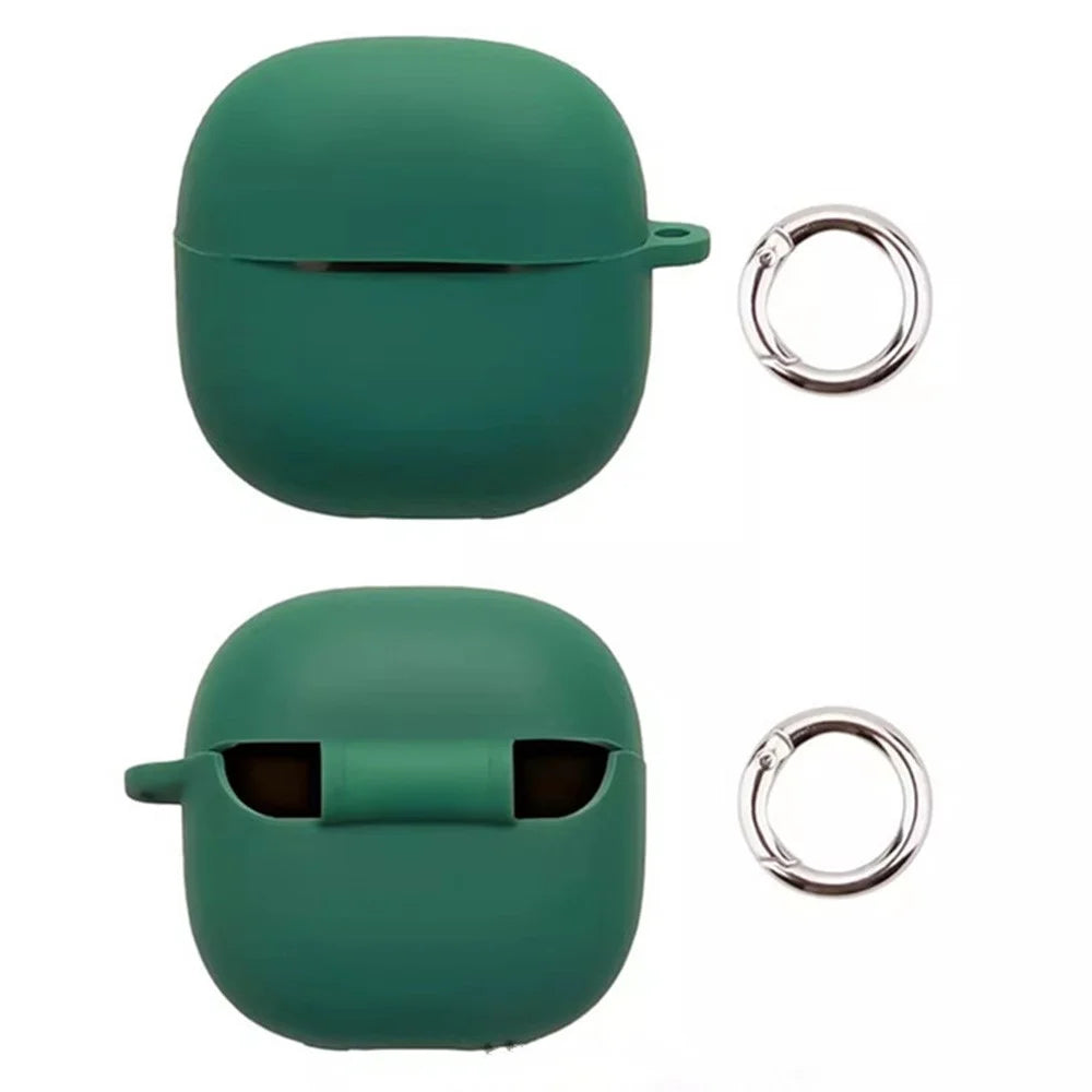 For Xiaomi Redmi Buds 8 Lite Silicone Case Wireless Earbuds Protective Cover with Anti-Lost Buckle - Blackish Green - 3