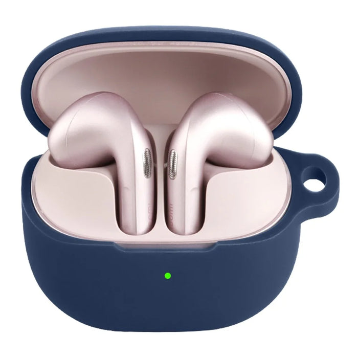 For Xiaomi Buds 6 Silicone Case Wireless Earbuds Protective Cover with Anti-Lost Buckle - Dark Blue - 2