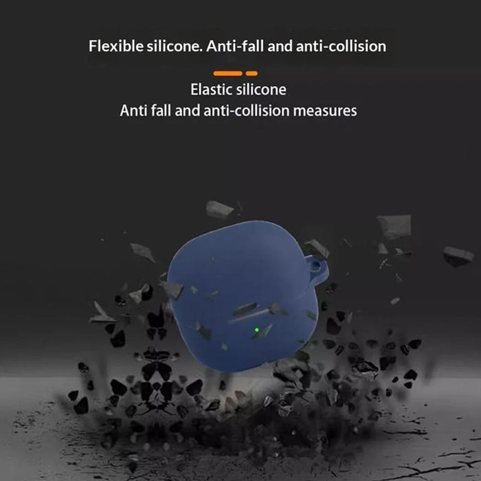 For Xiaomi Buds 6 Silicone Case Wireless Earbuds Protective Cover with Anti-Lost Buckle - Dark Blue - 5