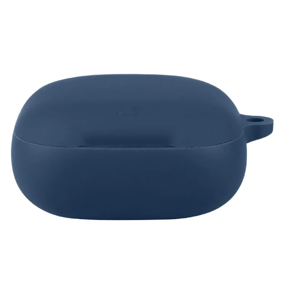 For Anker Soundcore Liberty Buds Silicone Case Wireless Earbuds Protective Cover with Anti-Lost Buckle - Dark Blue - 1